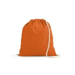 Sac à dos à cordons écologique en coton recyclé et RPET 140 g/m² couleur orange