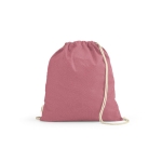Sac à dos à cordons écologique en coton recyclé et RPET 140 g/m² couleur rose