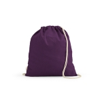 Sac à dos à cordons écologique en coton recyclé et RPET 140 g/m² couleur violet