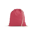 Sac à dos à cordons écologique en coton recyclé et RPET 140 g/m² couleur fuchsia