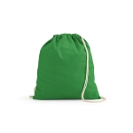 Sac à dos à cordons écologique en coton recyclé et RPET 140 g/m² couleur vert clair