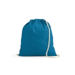 Sac à dos à cordons écologique en coton recyclé et RPET 140 g/m² couleur bleu ciel