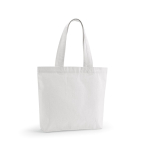 Sac en coton recyclé et RPET à anses longues 180 g/m² couleur blanc