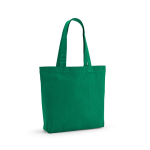 Sac en coton recyclé et RPET à anses longues 180 g/m² couleur vert