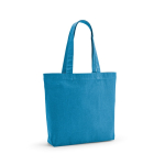 Sac en coton recyclé et RPET à anses longues 180 g/m² couleur bleu ciel