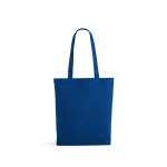 Sac en coton recyclé et RPET à anses longues 220 g/m² couleur bleu roi vue frontale