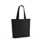 Sac de courses en coton et polyester recyclés 220 g/m² couleur noir
