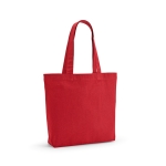 Sac de courses en coton et polyester recyclés 220 g/m² couleur rouge