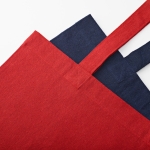 Sac de courses en coton et polyester recyclés 220 g/m² couleur rouge vue d'ambiance