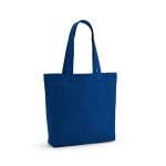 Sac de courses en coton et polyester recyclés 220 g/m² couleur bleu roi