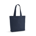 Sac de courses en coton et polyester recyclés 220 g/m² couleur bleu marine
