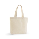 Sac de courses en coton et polyester recyclés 220 g/m² couleur naturel