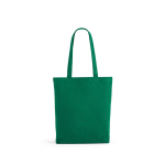 Sac en coton et polyester recyclés à anses longues 280 g/m² couleur vert vue frontale