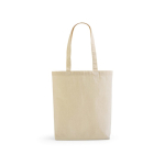 Sac en coton et polyester recyclés à anses longues 280 g/m² couleur naturel vue frontale