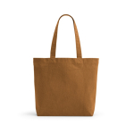 Sac en coton recyclé et RPET à anses longues 280 g/m² couleur marron vue frontale