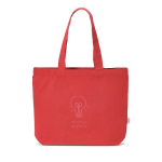 Sac en coton recyclé et RPET à anses longues 280 g/m² couleur rouge