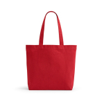 Sac en coton recyclé et RPET à anses longues 280 g/m² couleur rouge vue frontale
