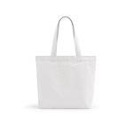 Sac en coton recyclé et RPET à anses longues 280 g/m² couleur blanc vue frontale