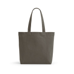 Sac en coton recyclé et RPET à anses longues 280 g/m² couleur gris vue frontale
