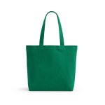 Sac en coton recyclé et RPET à anses longues 280 g/m² couleur vert vue frontale