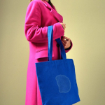Sac en coton recyclé et RPET à anses longues 280 g/m² couleur bleu roi