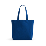 Sac en coton recyclé et RPET à anses longues 280 g/m² couleur bleu roi vue frontale