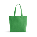 Sac en coton recyclé et RPET à anses longues 280 g/m² couleur vert clair vue frontale