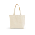 Sac en coton recyclé et RPET à anses longues 280 g/m² couleur naturel vue frontale