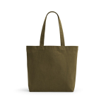Sac en coton recyclé et RPET à anses longues 280 g/m² couleur vert militaire vue frontale