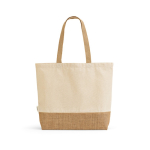 Sac en coton et polyester recyclés avec base en jute 220 g/m² couleur naturel vue arrière