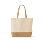 Sac en coton et polyester recyclés avec base en jute 220 g/m² couleur naturel vue frontale