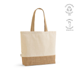Sac en coton et polyester recyclés avec base en jute 220 g/m² couleur naturel