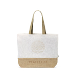 Sac en coton et polyester recyclés avec base en jute 220 g/m² couleur naturel