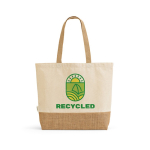 Sac en coton et polyester recyclés avec base en jute 220 g/m² couleur naturel