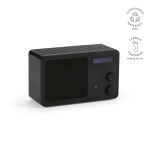 Haut-parleur sans fil en plastique recyclé avec écran LCD 15W couleur noir