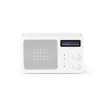 Haut-parleur sans fil en plastique recyclé avec écran LCD 15W couleur blanc vue frontale