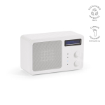 Haut-parleur sans fil en plastique recyclé avec écran LCD 15W couleur blanc