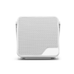 Haut-parleur portable étanche fabriqué à partir de matériaux recyclés couleur blanc vue frontale