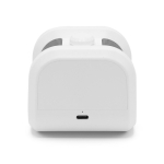 Enceinte portable en plastique recyclé avec basses puissantes 5W couleur blanc vue frontale