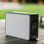 Enceinte sans fil en plastique recyclé, portée de 15 m et 80 W couleur argenté deuxième vue d'ambiance