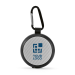 Haut-parleur publicitaire sans fil, grille personnalisable, mousqueton vue principale