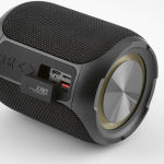 Enceinte sans fil en plastique recyclé avec protection IPX6 30W couleur noir vue détaillée