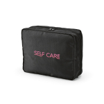 Trousse de toilette organisatrice de voyage en polyester recyclé avec crochet 4,5L couleur noir