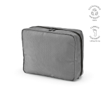 Trousse de toilette organisatrice de voyage en polyester recyclé avec crochet 4,5L couleur gris