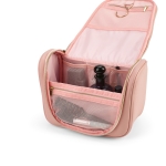 Trousse de toilette écologique en cuir recyclé à grand compartiment couleur rose troisième vue