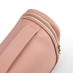 Trousse de toilette écologique en cuir recyclé à grand compartiment couleur rose vue détaillée