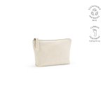 Trousse de toilette en coton recyclé avec compartiment principal 1,1L couleur naturel