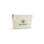 Trousse de toilette en coton recyclé 320 g/m² avec fermeture éclair 2,1 L couleur naturel