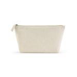 Trousse de toilette en coton recyclé avec grand compartiment 320 g/m² couleur naturel vue arrière