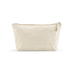 Trousse de toilette en coton recyclé avec grand compartiment 320 g/m² couleur naturel vue frontale